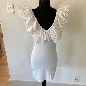Elegant  Zara White Ruffled Mini